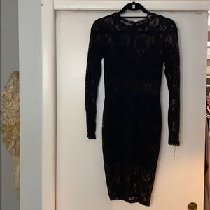 Black Lace Midi Dress